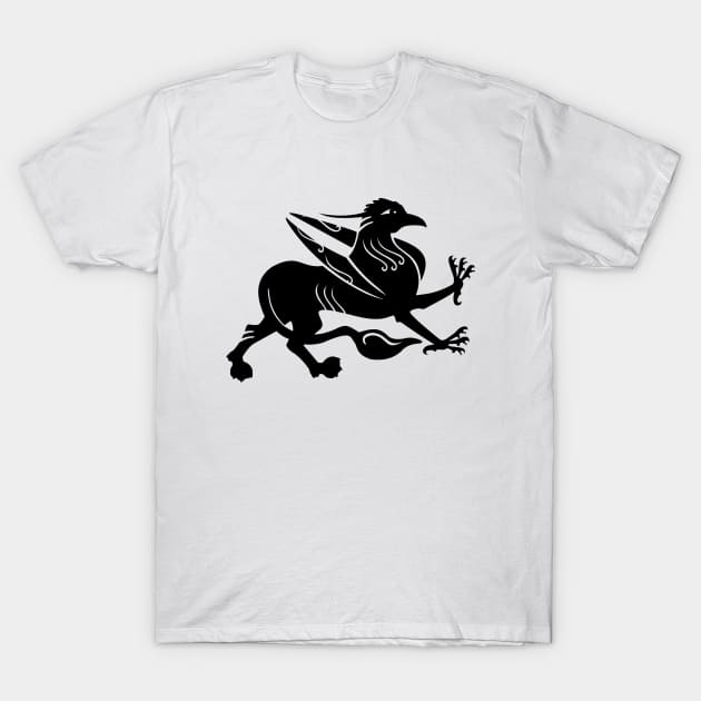 Medieval Royal Griffin Silhouette T-Shirt by XOOXOO